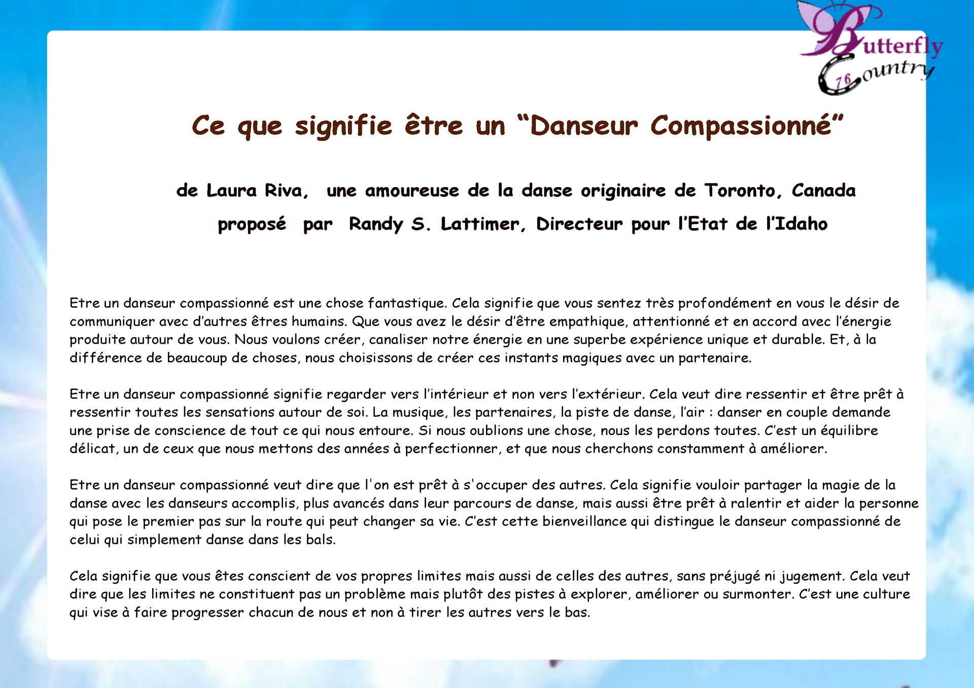 Ce que signifie etre un danseur compassionne 1