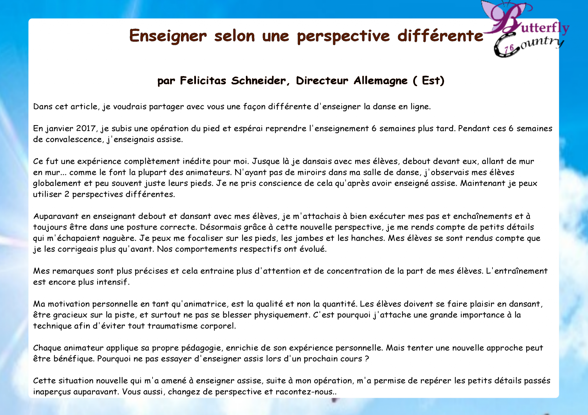 Enseigner selon une perspective differente