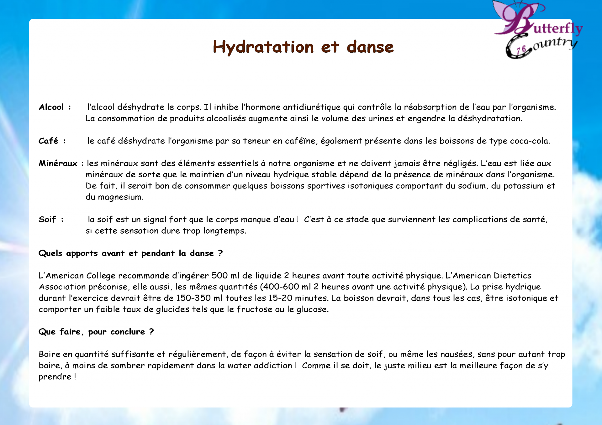 Hydratation et danse 2