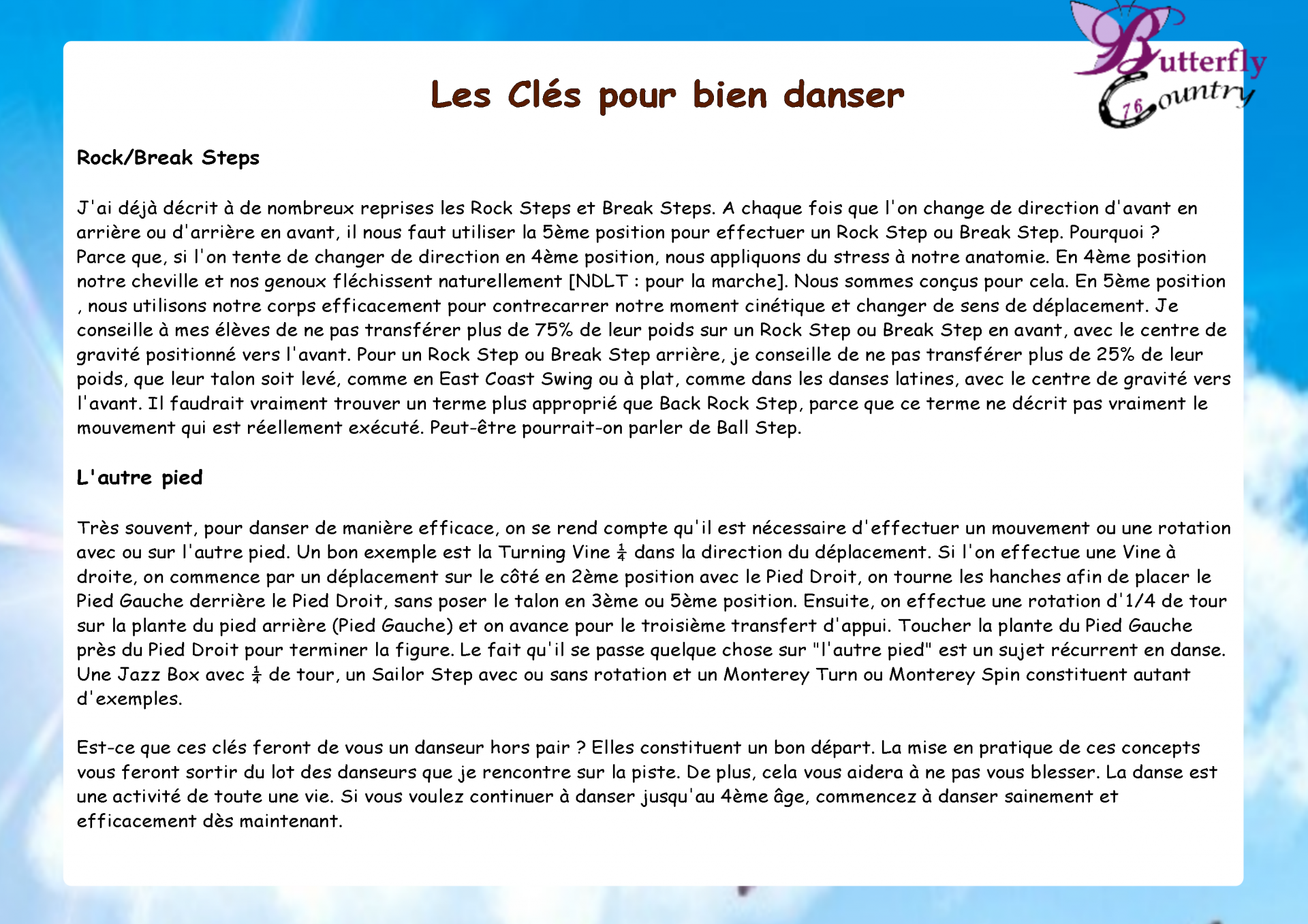 Les cles pour bien danser 2